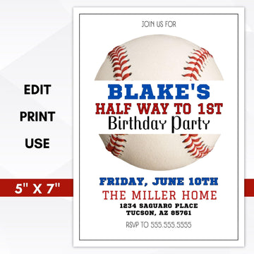 1/2 birthday invitation